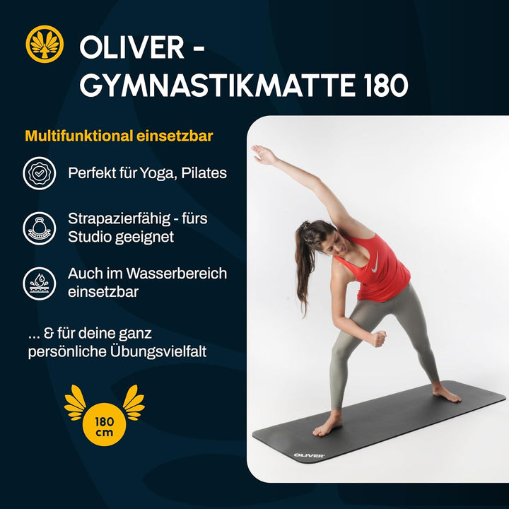 Oliver – rutschfeste Sportmatte mit Quer-Rillen – Yogamatte für Yoga, Pilates, Gymnastik &amp; Fitness –