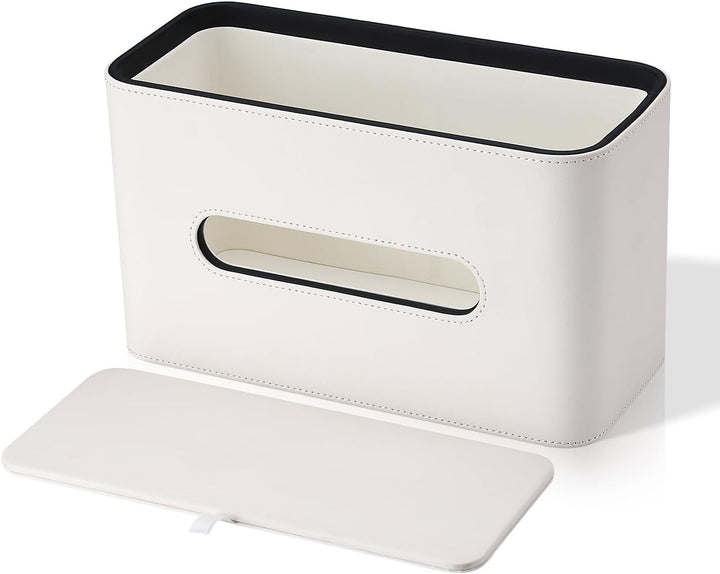 GORESE Taschentuchbox,Leder Rechteckige Kosmetiktücherbox Papiertaschentuchhalter Taschentuchspender