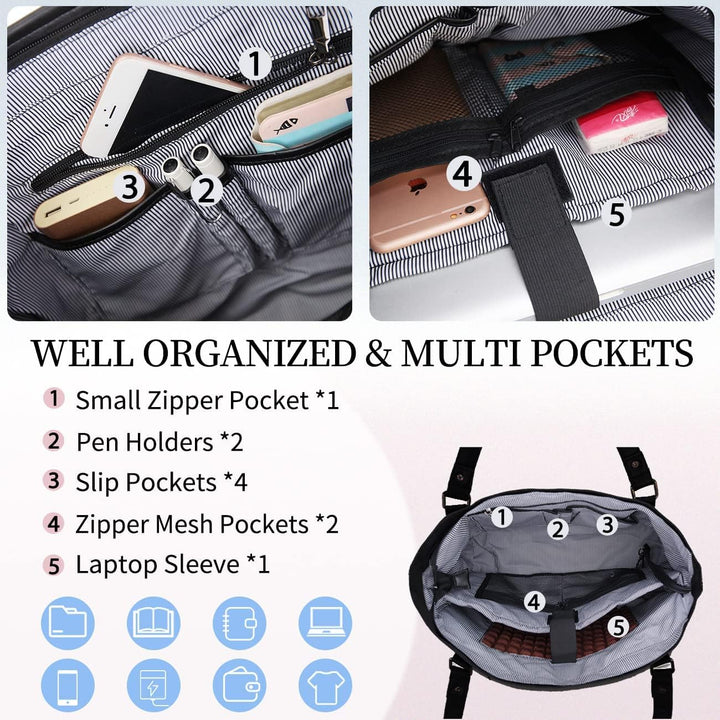 VX VONXURY Laptop Handtasche Damen Laptoptasche,15,6 Zoll Computer Umhängetasche Lehrer Arbeitstasch