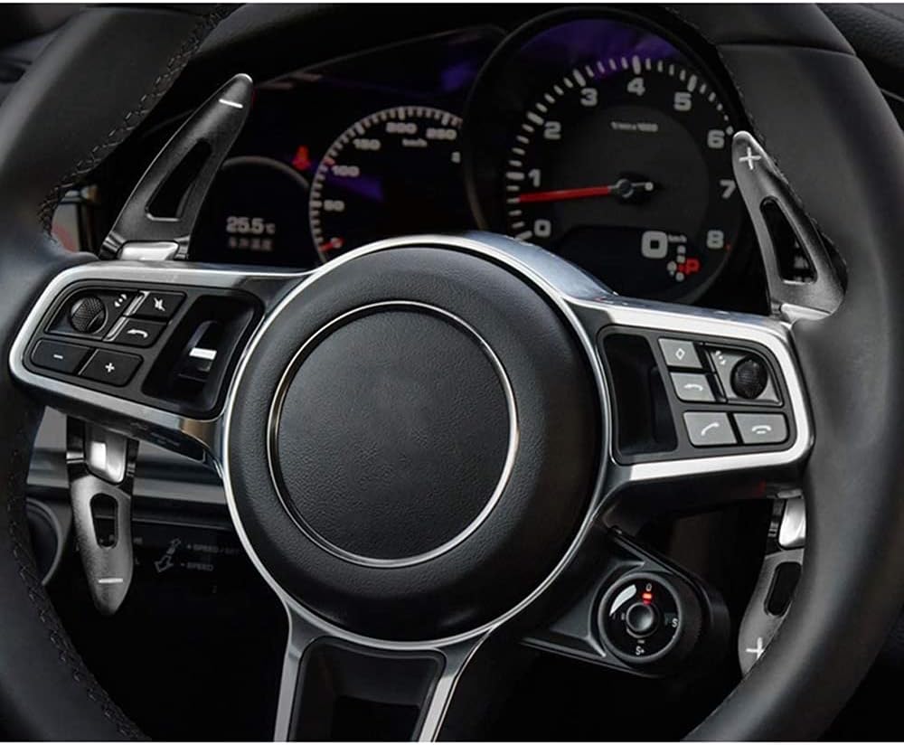 HIBEYO 2 Stücke für Porsche Lenkrad Schaltwippen Verlängerung Paddles Lenkrad für Porsche 718/918/91