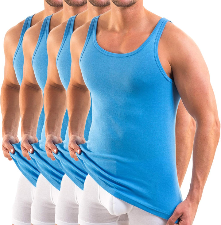 HERMKO 3000 4er Pack Herren Tank Top - 100% Bio-Baumwolle, Unterhemd in Feinripp - Strapazierfähig &