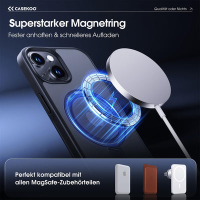 CASEKOO Magic Stand für iPhone 15 Hülle für MagSafe [Militärschutz] [Unsichtbarer Ständer] Stossfest