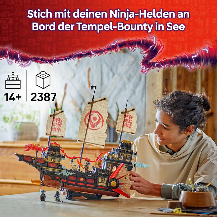 LEGO NINJAGO Der Tempel-Flugsegler - Interaktives Schiff mit beweglichen Segeln, 6 Minifiguren inkl.