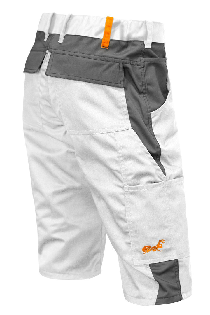 strongAnt Shorts Stretch Berlin Pro Herren Sommer Arbeitshose kurz Cargo Outdoor Grau-Shwarz-Weiss 4
