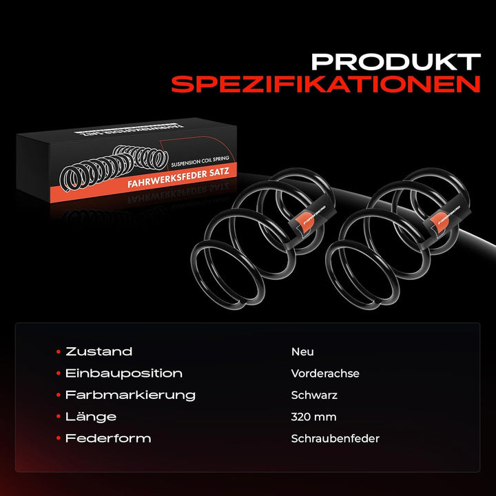 Frankberg 2x Federn Fahrwerksfeder Vorderachse Kompatibel mit SLK R171 280 3.0L 2005-2011 SLK R171 3