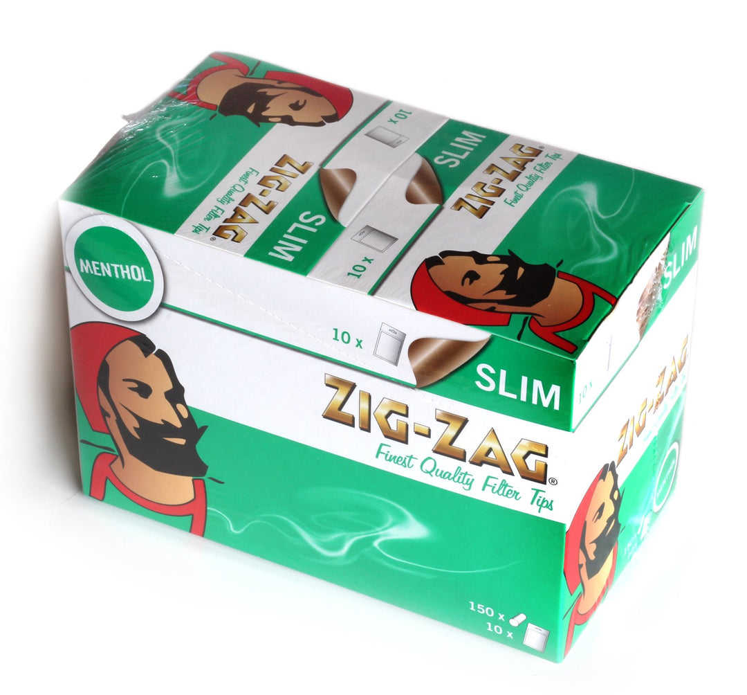 OCB 17044 - Zig-Zag Menthol Zigaretten Filter Slim 6 mm - 10 Beutel A, 150 Stück, Mehrlagig, weiss,