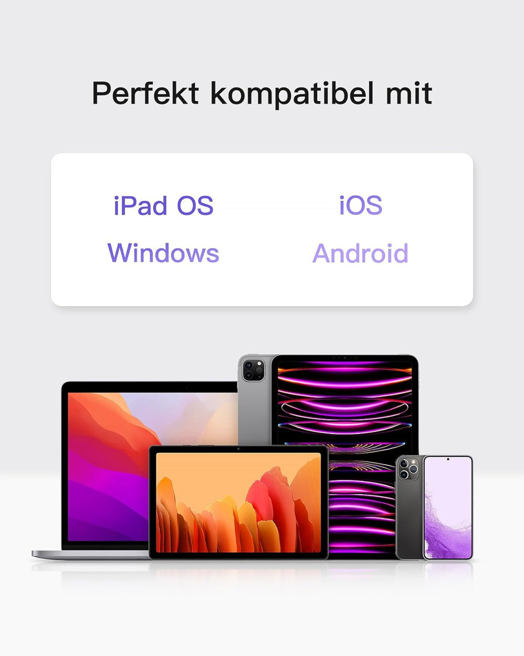 Inateck Tablet Tastatur mit Touchpad, Bluetooth Tastatur kompatibel mit Android/iOS-Systeme/Smartpho