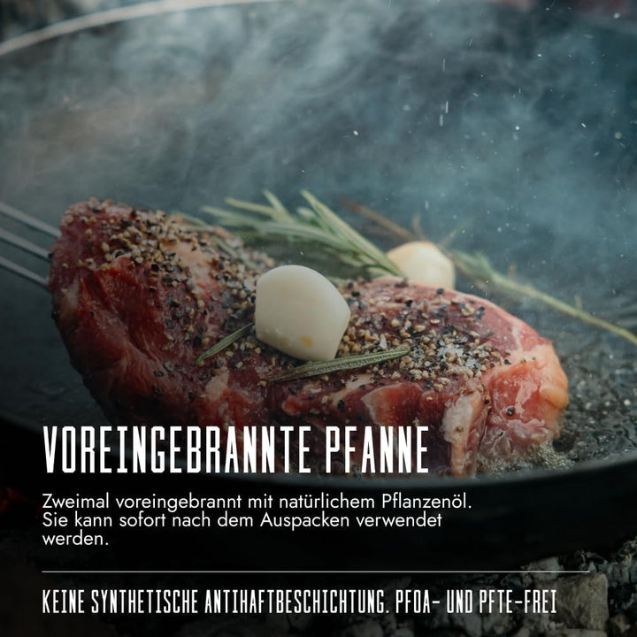 SKOTTSBERG Schmorpfanne 31.5 cm Gusseisen-Bräter Schmortopf mit Deckel, Backofen -& Induktionsgeeign