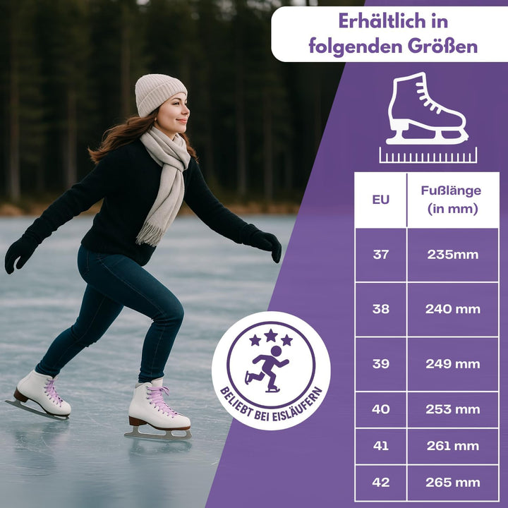 Kunstlaufschlittschuh Graf V2 Tango mit Polsterung Kunstlauf Schlittschuh mit Zacken Weiss 39, 39