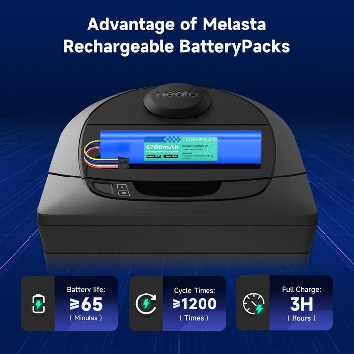 CITYORK 14,4V 6700mAh Li-ion Ersatzakku für Neato Botvac D3 D3+ D5 D5+ D6 D7 Connected Vacuum Batter