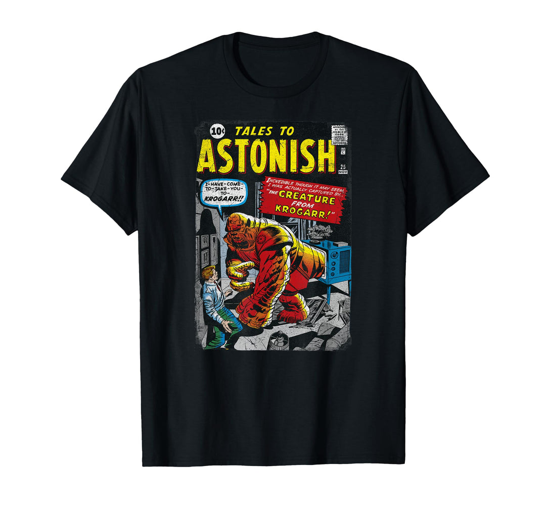 Marvel Mens Monsters Unleashed Retro Comic Intro KROGARR T-Shirt 2XL Black