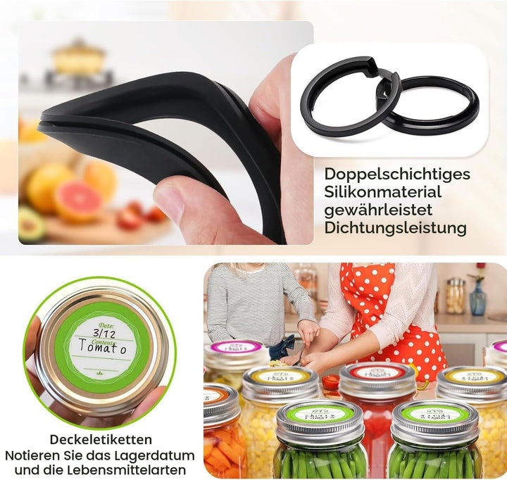 Mason Vakuumiergerät, Elektrisches Einmachglas-Vakuumierer-Kit für breite Öffnung und normale Öffnun