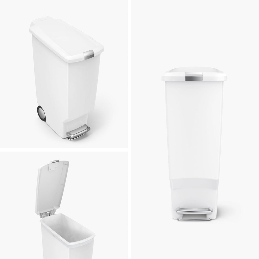 simplehuman CW1362 40 Liter, schmaler Treteimer, Mülleimer Küche, Abfalleimer, Mülltrennsystem, Müll