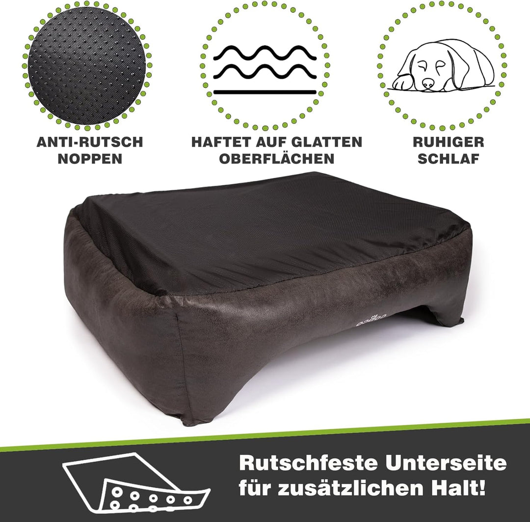 CopcoPet – Hundebett Emma in Wildlederoptik – Hundekörbchen mit abnehmbarem, waschbarem Bezug – Hund