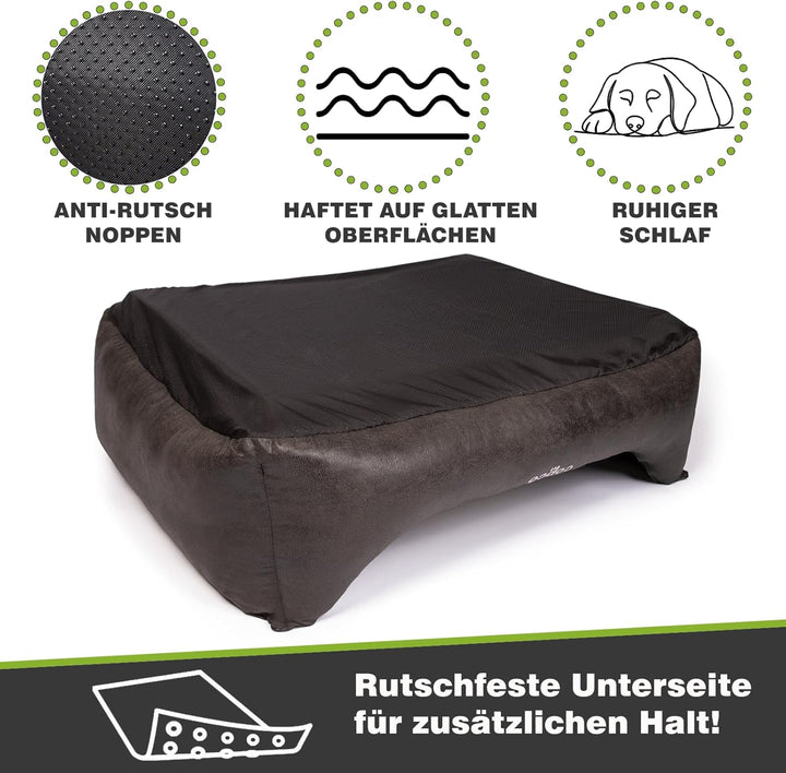 CopcoPet – Hundebett Emma in Wildlederoptik – Hundekörbchen mit abnehmbarem, waschbarem Bezug – Hund