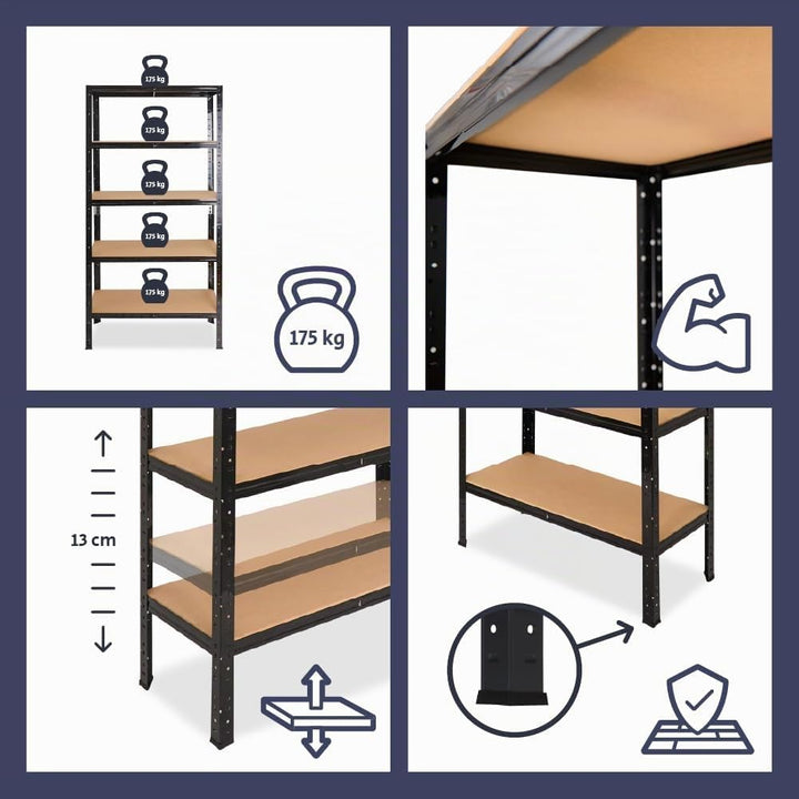 shelfplaza® 90x30x30cm Home Schwerlastregal anthrazit/Metallregal mit 3 Böden/Kellerregal Metall, Ga