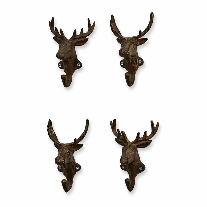 Loberon Haken 4er Set Deer, antikbraun