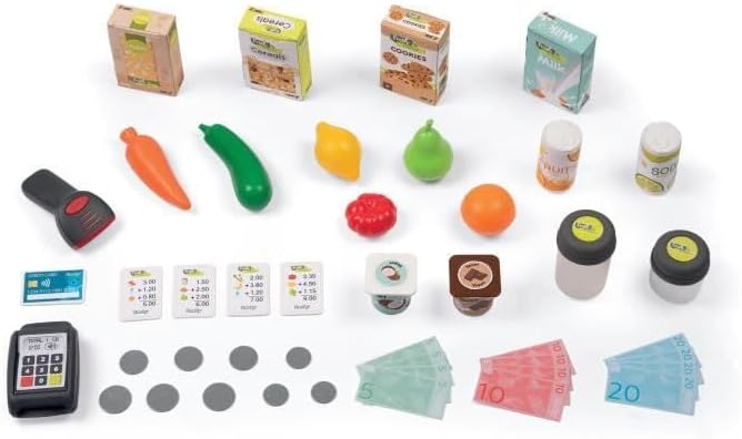 Smoby - Supermarkt Fresh Market - Bio-Supermarkt mit Spielkasse, Einkaufskorb, viel Zubehör und Elek