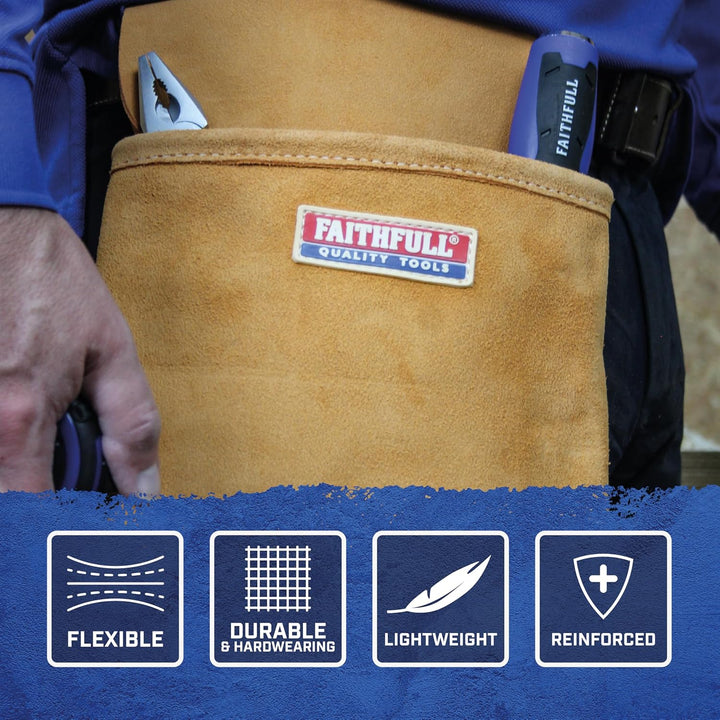 Faithfull Nageltasche mit Einzeltasche – Werkzeugtasche mit Gürtelschlaufe für Zimmerleute, Dachdeck