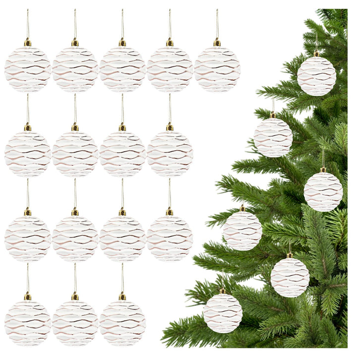 com-four® 16x Weihnachtskugeln, Christbaumkugeln bruchsicher aus Kunststoff für Weihnachten, Baumsch