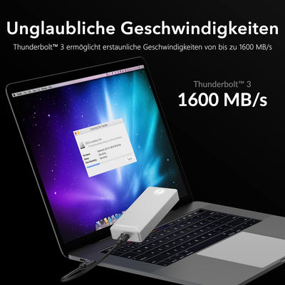 SABRENT SSD M.2 Gehäuse, Thunderbolt 3 SSD Docking Station USB C Aluminium Externes M2 NVMe Adapter,