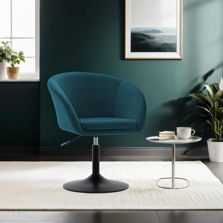 Duhome Schminkstuhl Höhenverstellbar, Lounge Sessel aus Samt Drehbar Cocktailsessel Drehstuhl mit Ar