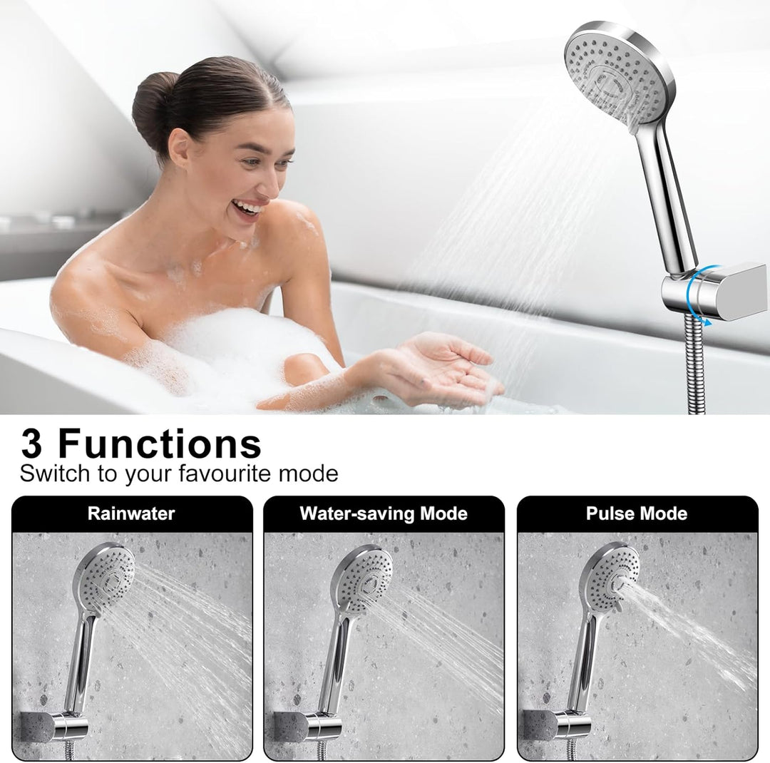 BONADE Wannenarmatur Badewannenarmatur mit 3 Strahlarten Handbrause, Einhebel Badewanne Wasserhahn m