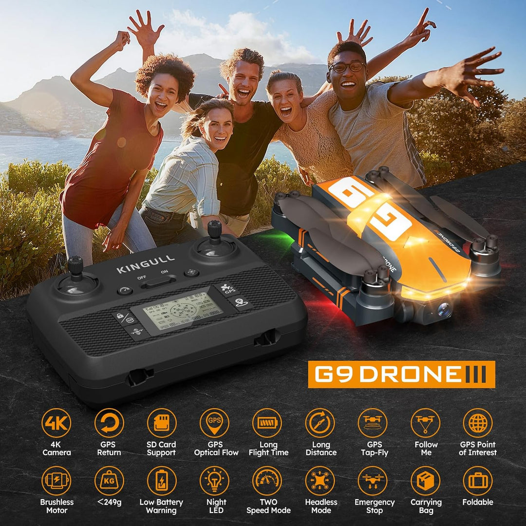 G9 GPS-Drohnen mit Kamera 4k Professional für Kinder und Erwachsene, unter 249 g, RC-Quadcopter, bür