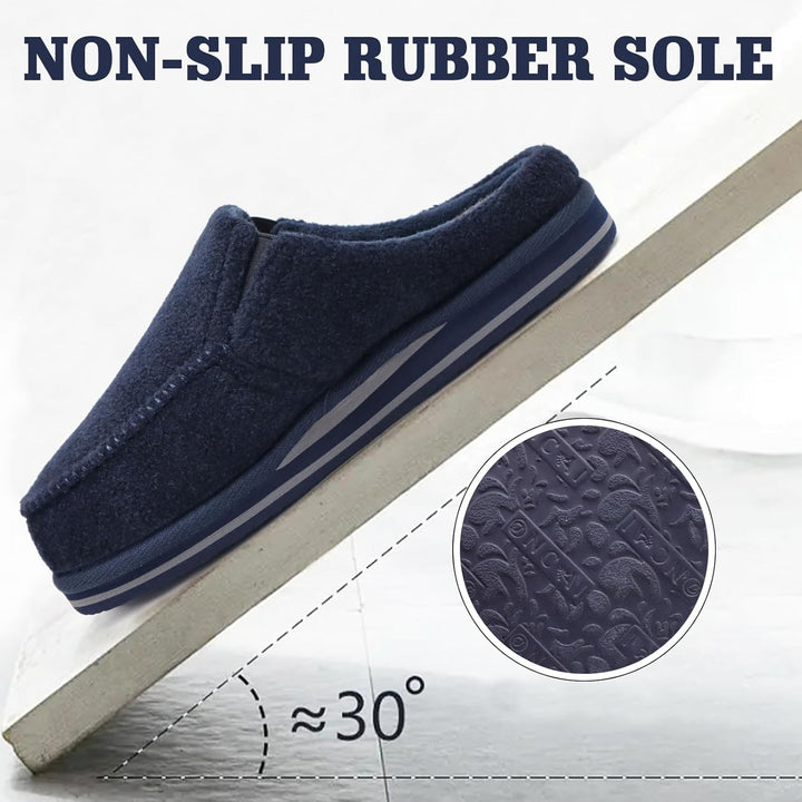 ONCAI Hausschuhe Herren Komfort Pantoffeln Plüsch Streifen Hüttenschuhe Wärme Cord Flauschig Slipper