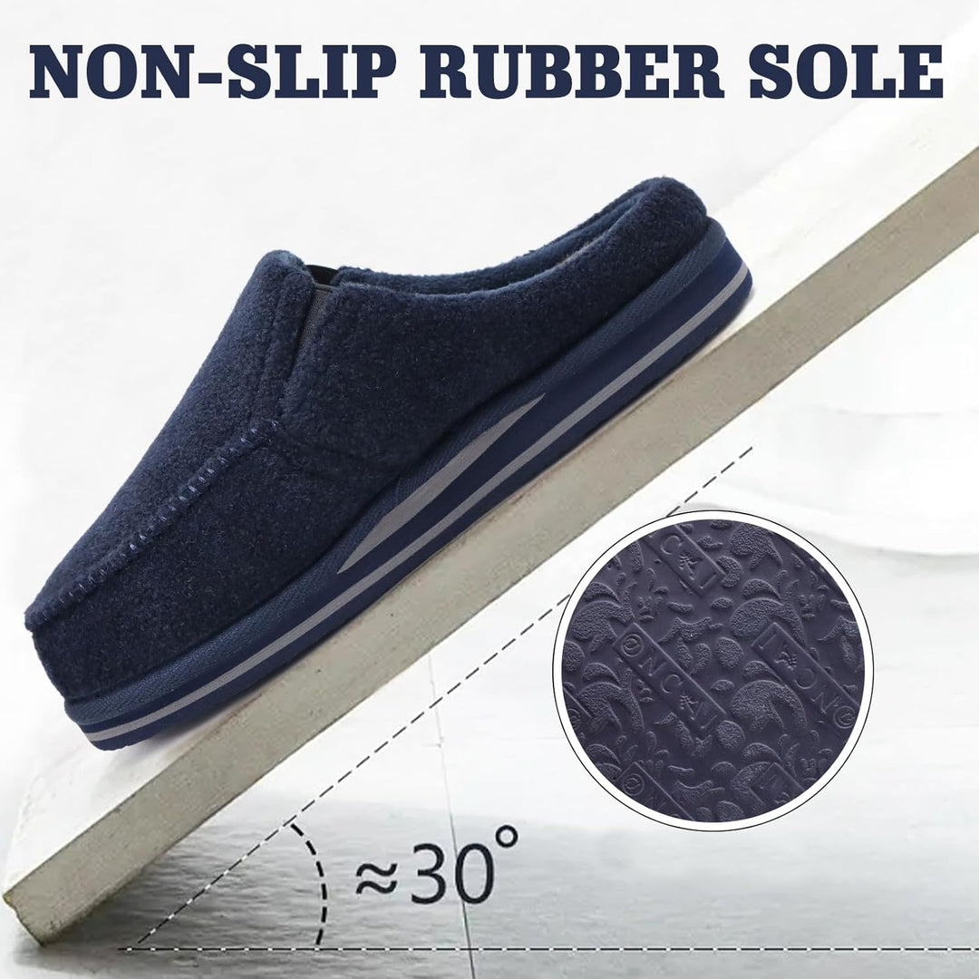 ONCAI Hausschuhe Herren Komfort Pantoffeln Plüsch Streifen Hüttenschuhe Wärme Cord Flauschig Slipper