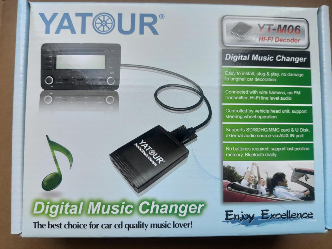 Yatour YT- M06-BEK-BT Digitaler Musikadapter USB SD AUX Bluetooth Freisprecheinrichtung kompatibel m