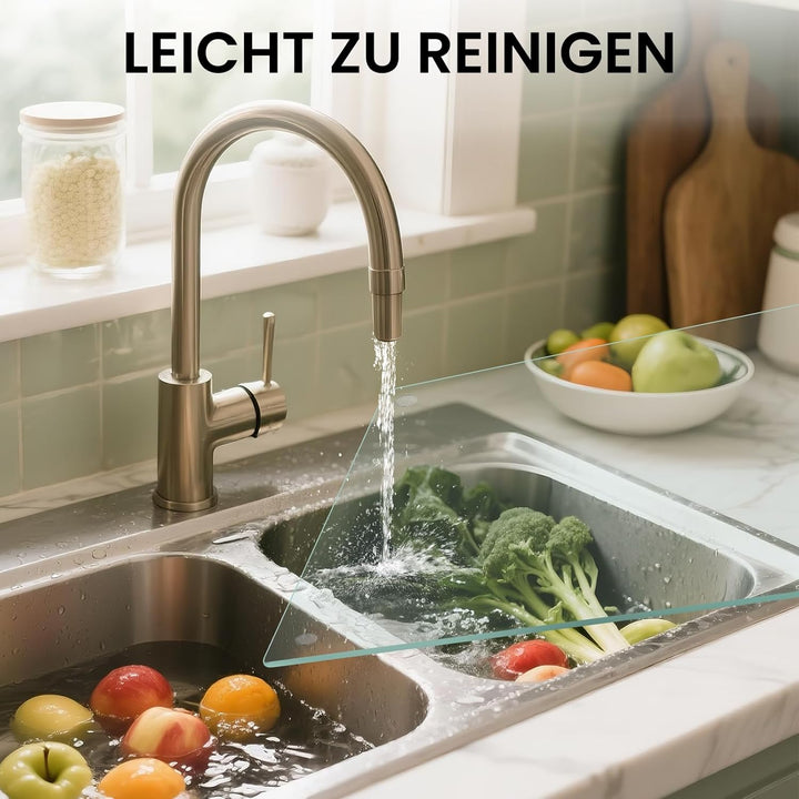 Schneidebrett Glas 40x30 cm – Grosses Glasschneidebrett Transparent aus gehärtetem Sicherheitsglas –