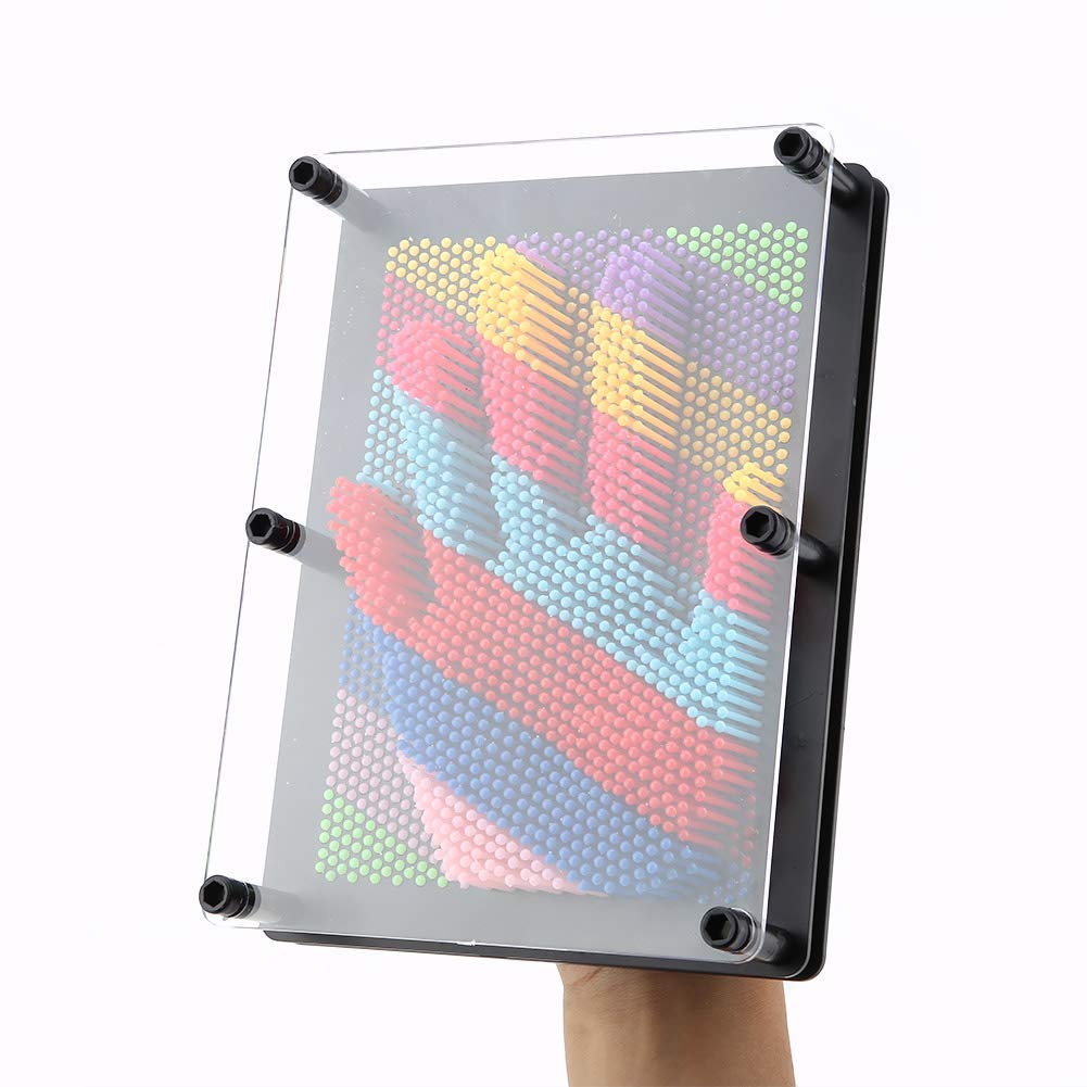 3D Bunte Pin Art Board, Pin Skulptur Brett 3D Bilder Nagelspiel Abdruck Kreative Hand Modell für Des