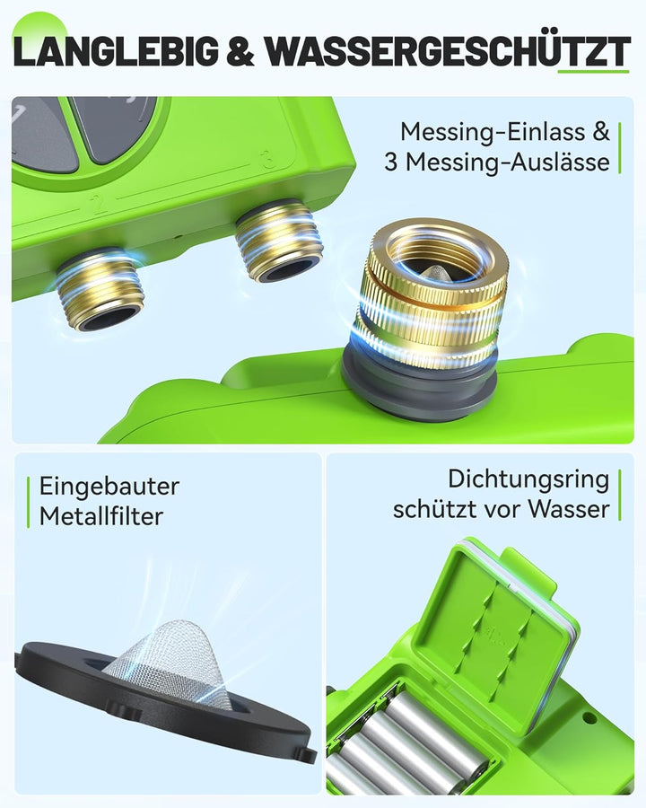 RAINPOINT WLAN Bewässerungscomputer 3-Wege ohne Gateway, Kompatibel mit HWG023/HWG040, IP65 Garten B