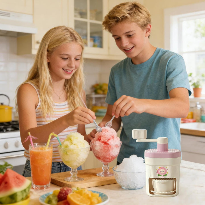 Eiszerkleinerer Maschine für zu Hause Manuell tragbar rotierend klein | Eisraspler für Party, Famili