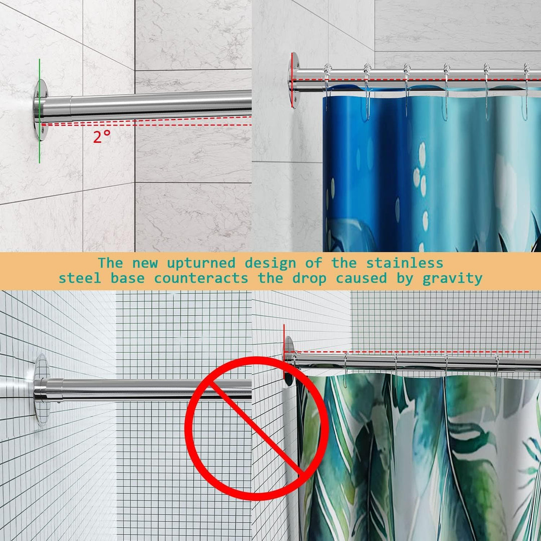 Sikaiqi Dehnbare 304 Edelstahl L-Form Badezimmer Badewanne Ecke Duschvorhangstange (70-100 cm x 70-1