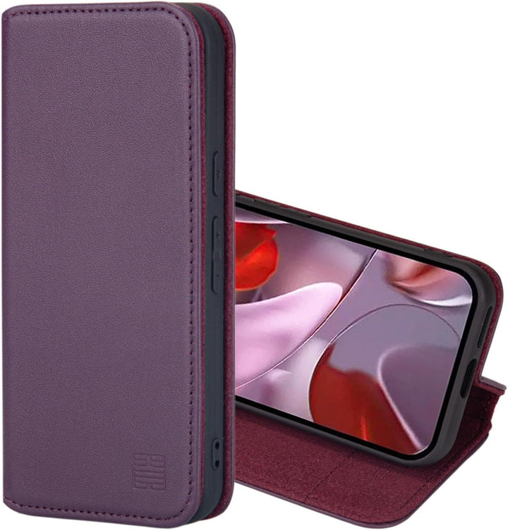 32ndShop 32nd Klassische Serie 2.0 - Lederhülle Case Cover für Google Pixel 9a, Echtleder Hülle Mit