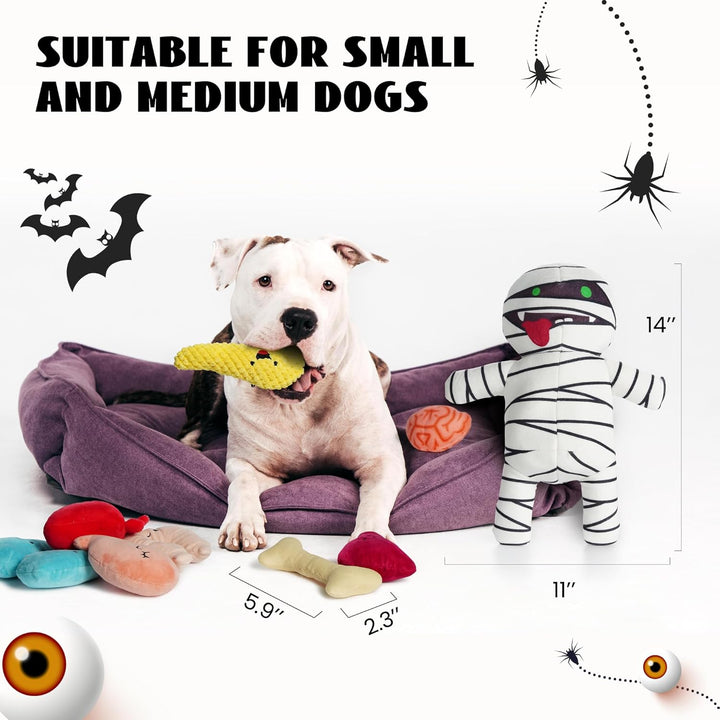 Nocciola Lustiges Plüsch-Hundespielzeug: 9-in-1 Kauspielzeug für kleine, mittelgrosse Hunde mit stra