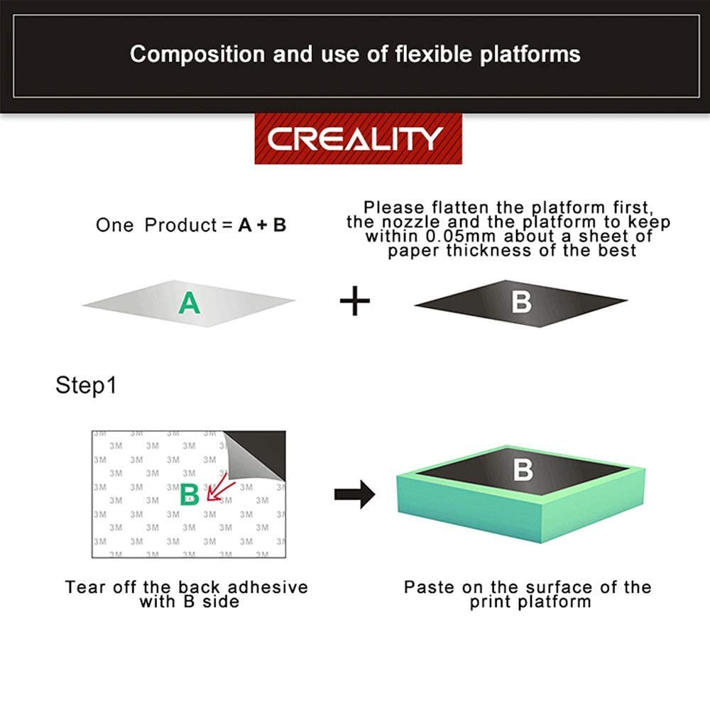 Creality Ender 3 Flexibles Magnettablett Heizbett Bauplattenoberfläche für Ender 3 Pro, Ender 3X, En
