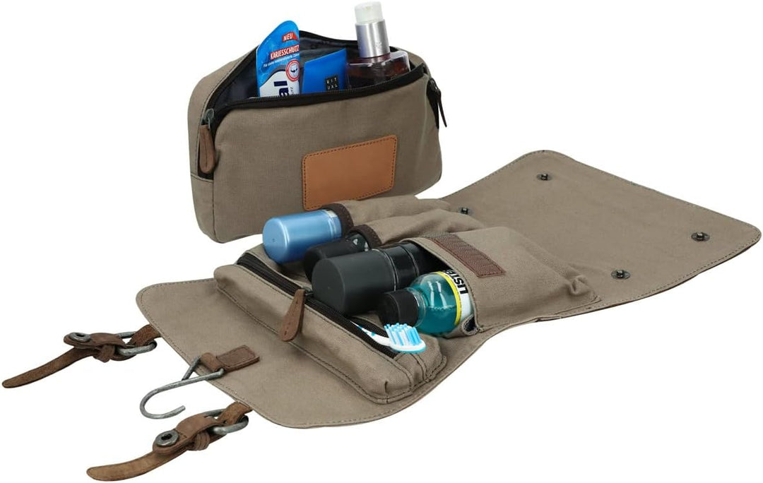 Gusti Waschtasche Leder - Rodney Damen und Herren Kulturtasche zum Aufhängen Kosmetiktasche Kulturbe
