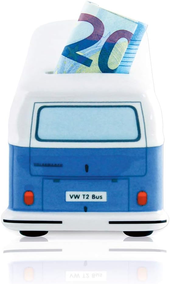 BRISA VW Collection - Volkswagen Spar-Büchse-Schwein-Dose im T2 Bulli Bus Design (Classic Bus/Blau)