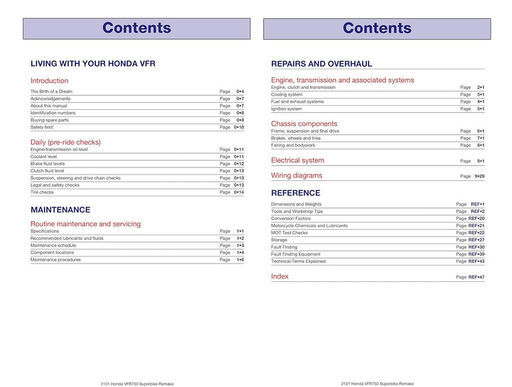 Honda VFR750 &amp; 700 V-Fours (86 - 97) Haynes Repair Manual: 86-97 (Haynes Service &amp; Repair Manual)