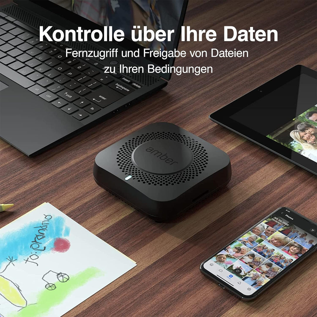 AMBER X Smart Persönliches Cloud-Speichergerät für Datenmedia-Dateien, integrierte 512 GB High-Speed