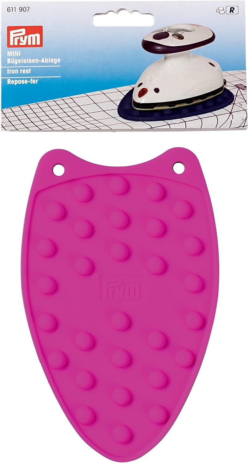 Prym 611915 Dampfbügeleisen Mini & Bügeleisen-Ablage Mini, Silikon, pflaumenblau, Plastik, 7 x 5 x 3