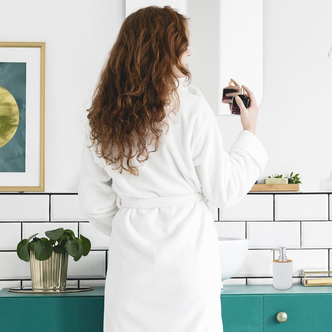 Relaxdays Badezimmer Set, 6-teilig, Badaccessoires Kunststoff, Bambus, komplette Badezimmerausstattu