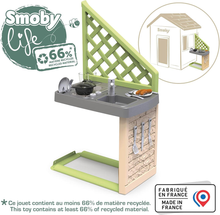 Smoby Life - Sommerküche Zubehör - Outdoor-Spielküche für Kinder mit Grill, Spüle, Zubehör - Passend