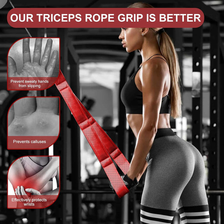 1 Trizepsseil-Kabelbefestigung, PP Trizepsseil Kabelzug Fitness 65 * 5 cm Kabelzug Fitnessgeräte mit