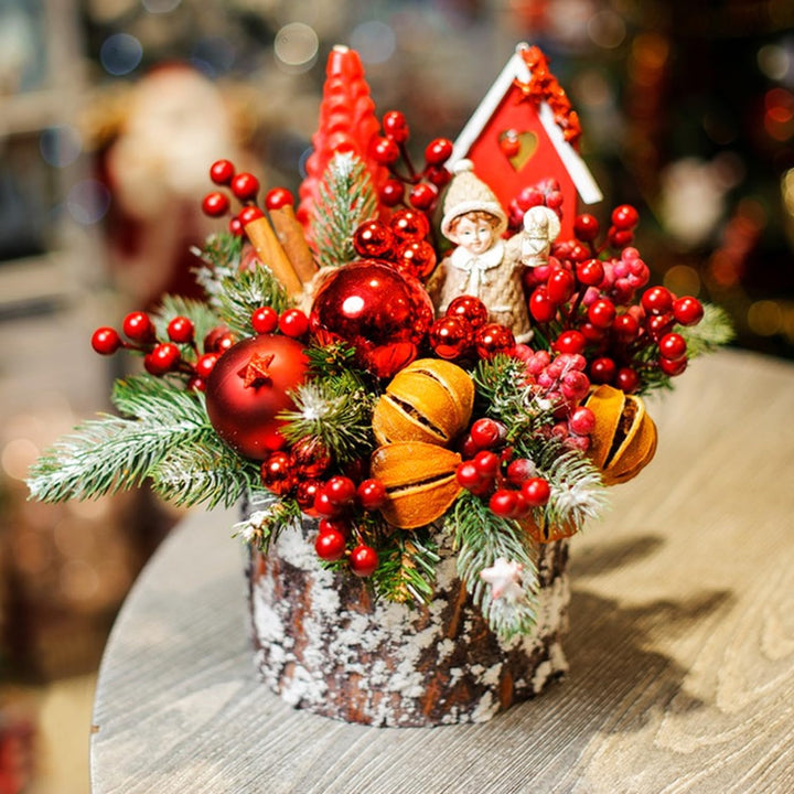 Fangoo 48 Stück Künstliche Rote Beeren Dekoration, 18 cm Rote Beeren Picks Holly Beeren Zweige für W