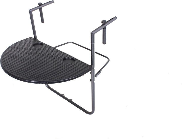 Balkontisch, Klapptisch, Rattan-Optik 83 x 36 x 39,5cm Schwarz, Gartentisch 83 x 36 x 39.5cm Schwarz
