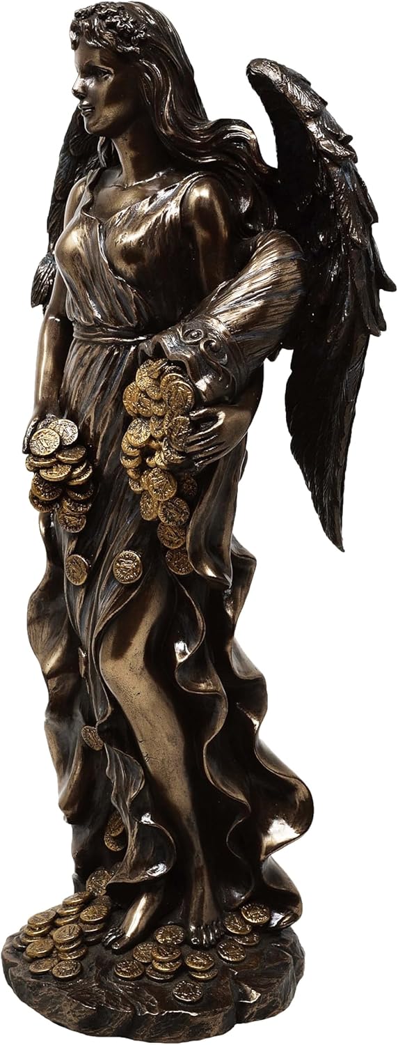Bronze-figur Fortuna. Römische Göttin. Göttin des Glücks.